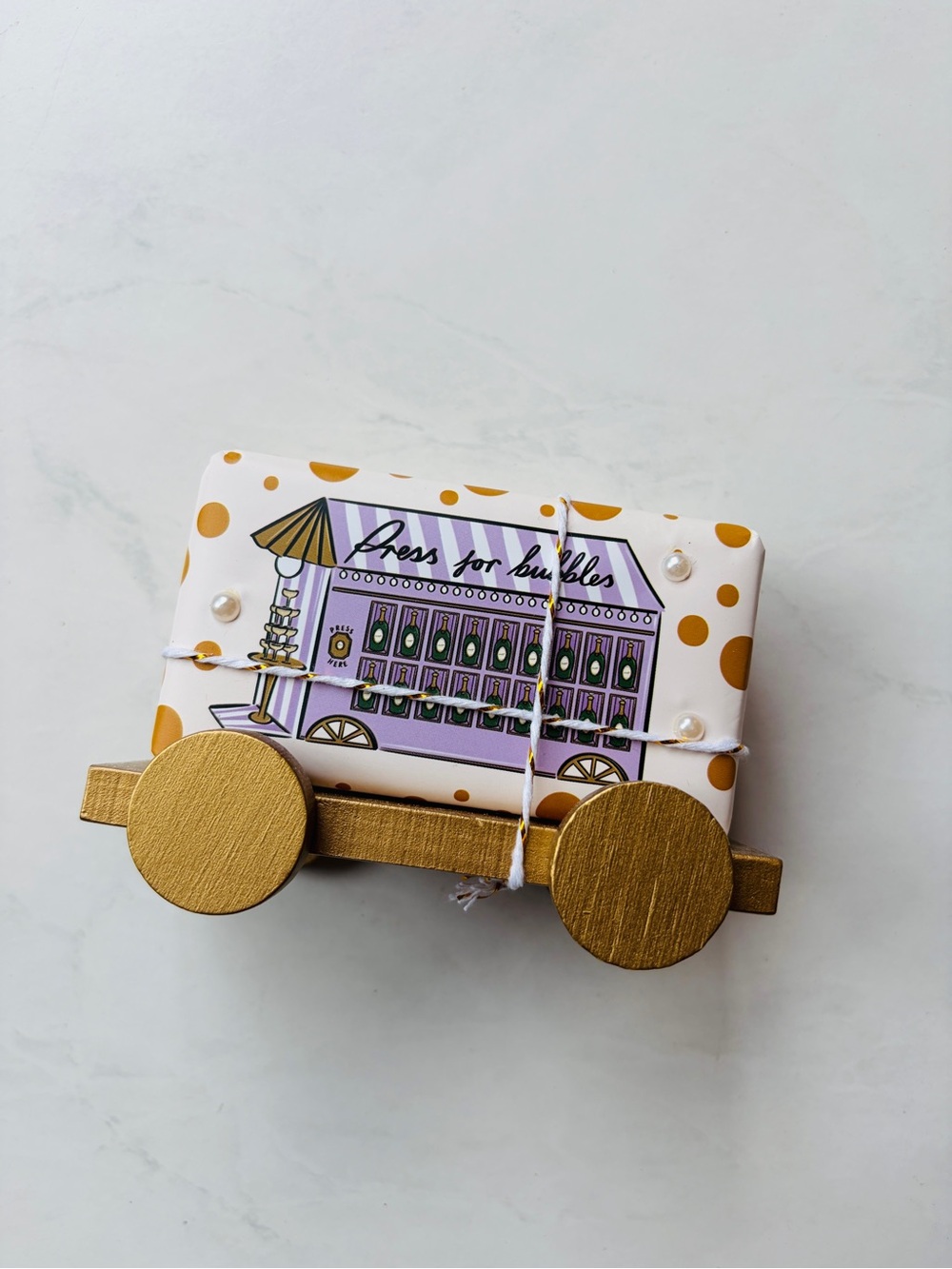 Anthropologie Gold & Purple Holiday Soap Wagon